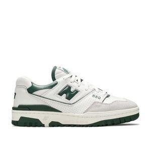 New Balance 550 White and Green Sneakers